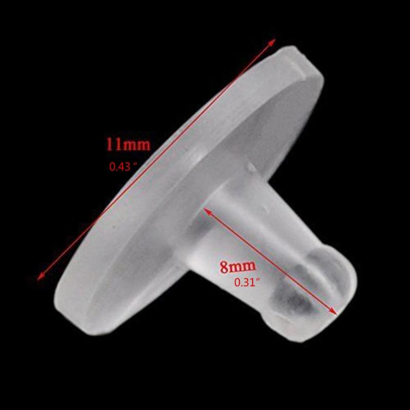 100 Pieces Soft Clear Earring Backings Silicone Rubber Safety Back Pads Backstops Replacement for Earring Studs Hoop DIY