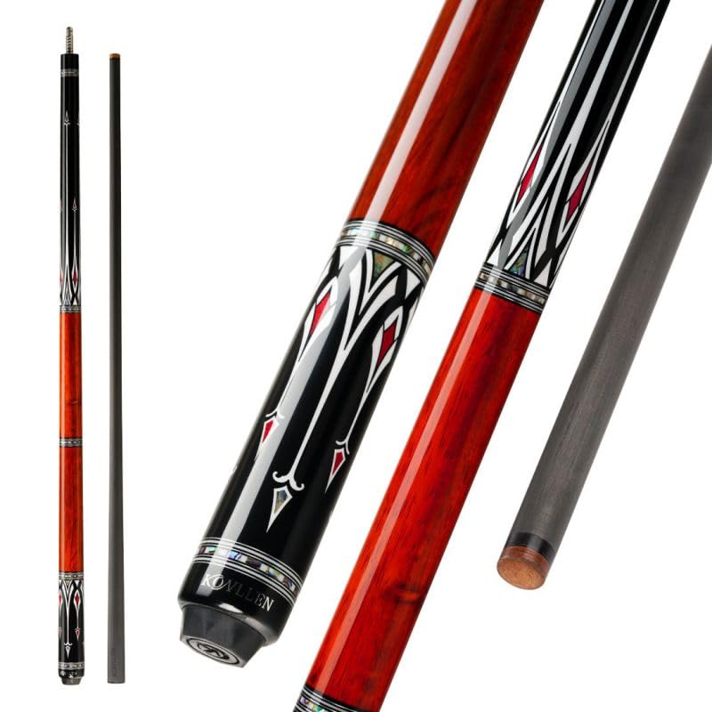KONLLEN Carbon Fiber Pool Low Hand Professional Adult Pool Cue Cue, 147cm, 12.5mm, Deflection, Inlay, Ultra-Smooth Feel,