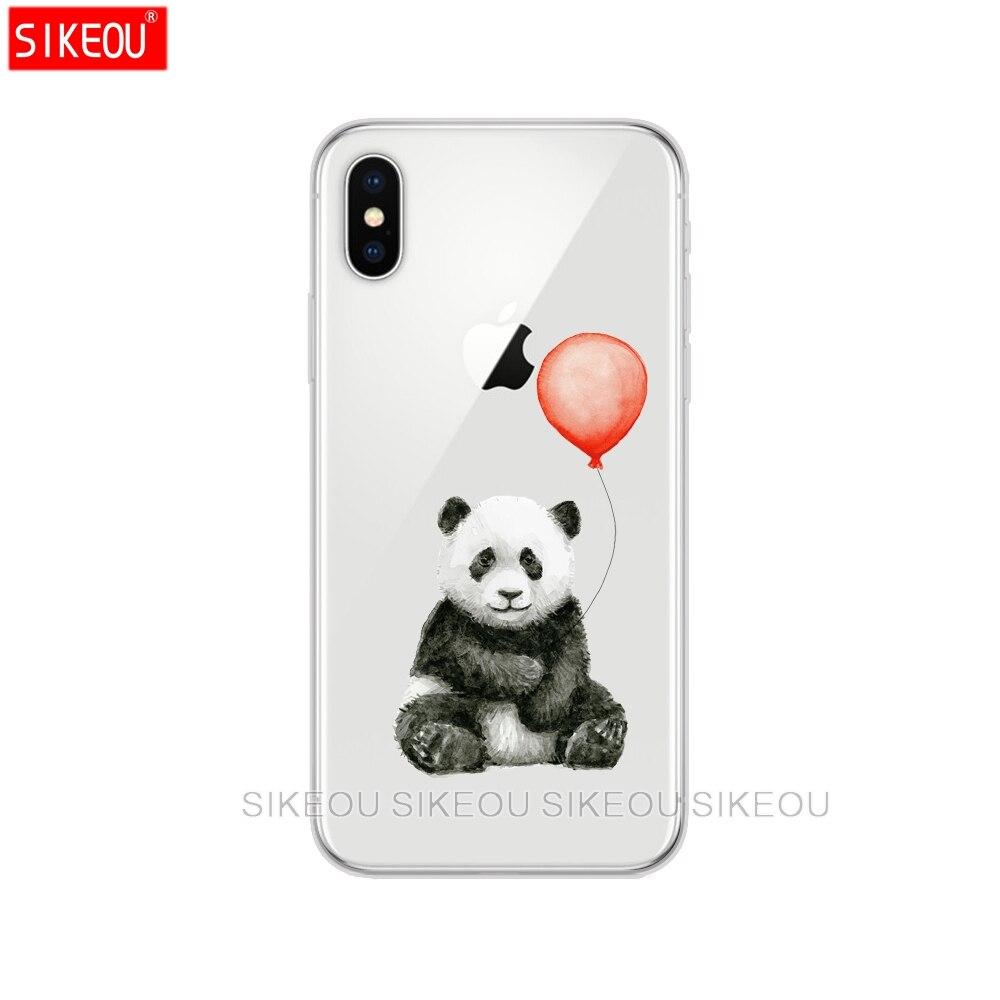 

Силиконовый чехол для телефона Iphone 6X8 7 6S 5 5S SE 2020 Plus 10 XR XS 11 pro Max чехол с милым рисунком панды Динггул iphone SE 2020