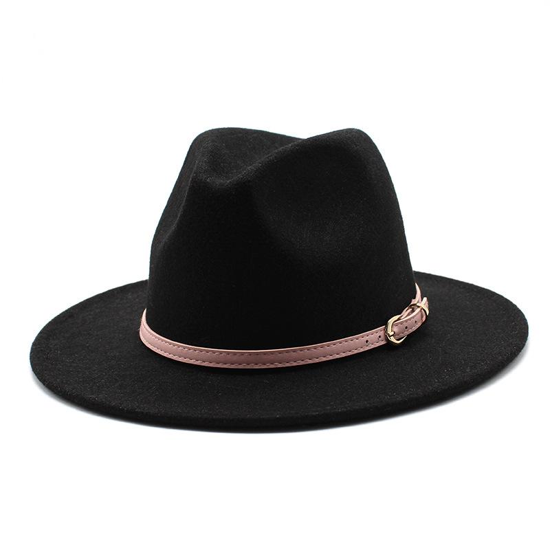 Ethnic Style Woolen Big-Brimmed Jazz Top Hat For Men And Women 9.5Cm Big-Edged Jazz Hat Church Hat