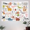Alphabet Kinder Lernteppich Wandbehang Zeichentricktier Baby Jungen Kind Pädagogische Wandteppiche Heimdekoration Für Schlafzimmer Wohnzimmer