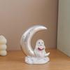 Compact Size Ghost Moon Table Decor Smooth Finish Halloween Resin Ornament  Festival Gift