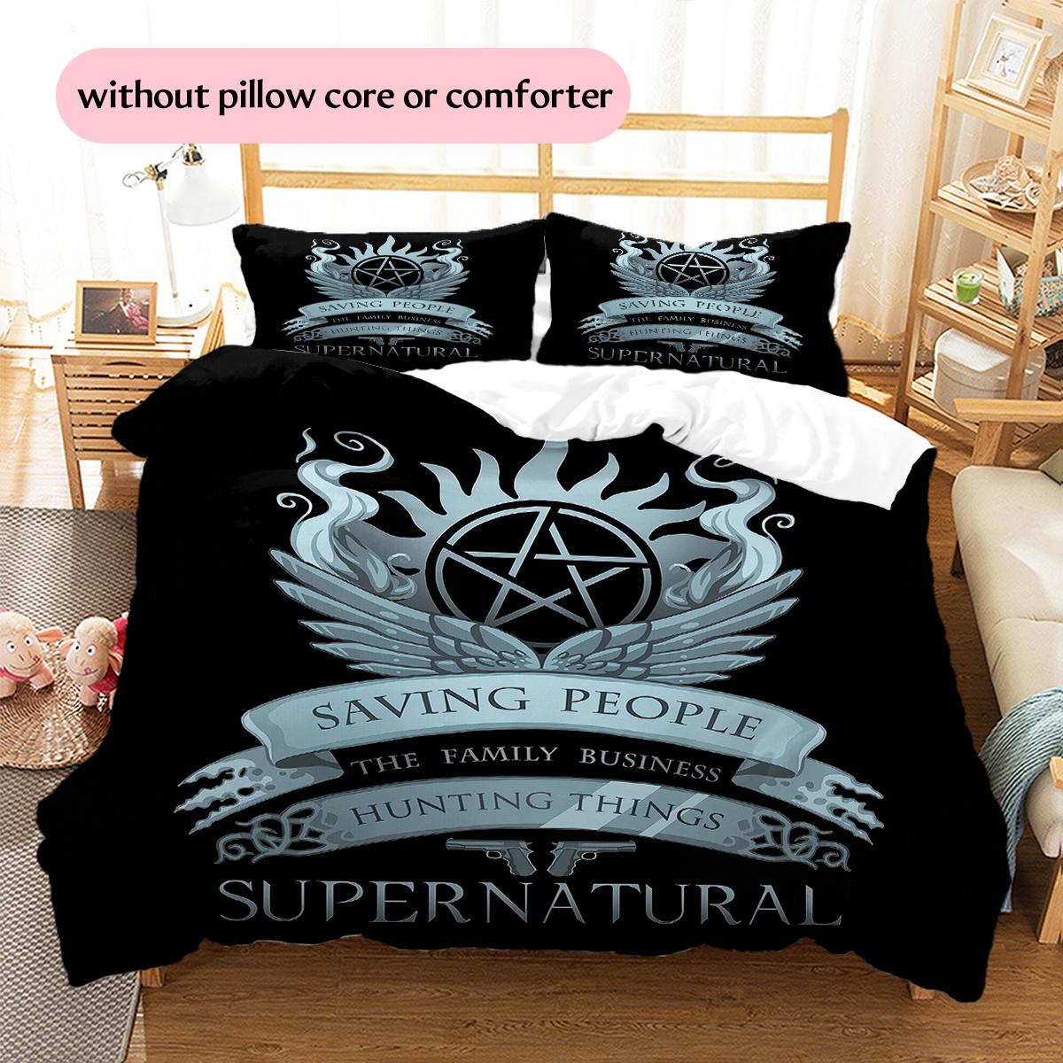 

Supernatural pentagram logo Pattern Bedding Home Decoration Birthday Gift (1 * duvet cover + 2 * pillowcase, without core) 135x200cm