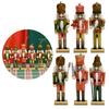 Wood Nutcrackers Figures Decors Handmade Wood Nutcrackers Sculpture Ornament Portable Holiday Decorations