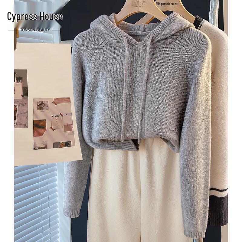 

Women s Loose Fit Drawstring Hooded Sweater L