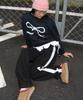 RONRON Side Lace Track Sweat Pants Black