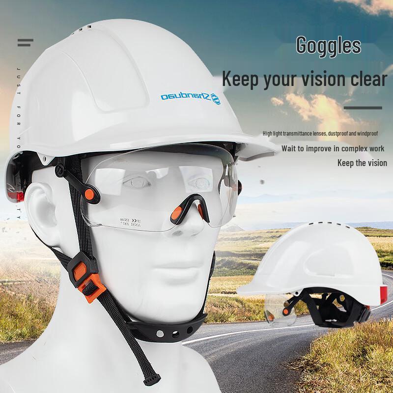 ABS Safety Helmet with Integrated Goggles