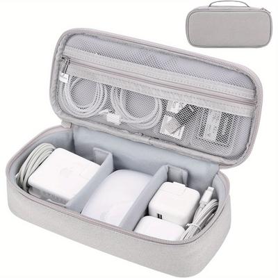 Elektronik Reise-Organizer-Tasche mit Kabelmanagement-Fächern Tech-Etui mit Reißverschlusstasche, Tragbar zum Mitnehmen für Ladegeräte