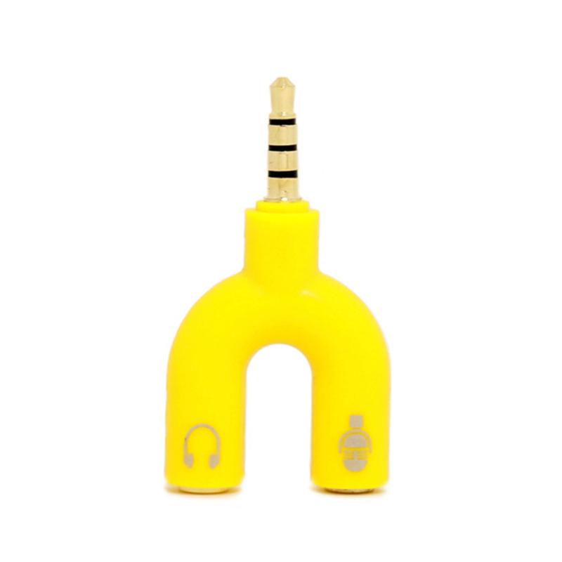Earphone  Connector Converter, 3.5mm Stereo Splitter Audio To Mic Headset Jack Plug Adapter, For