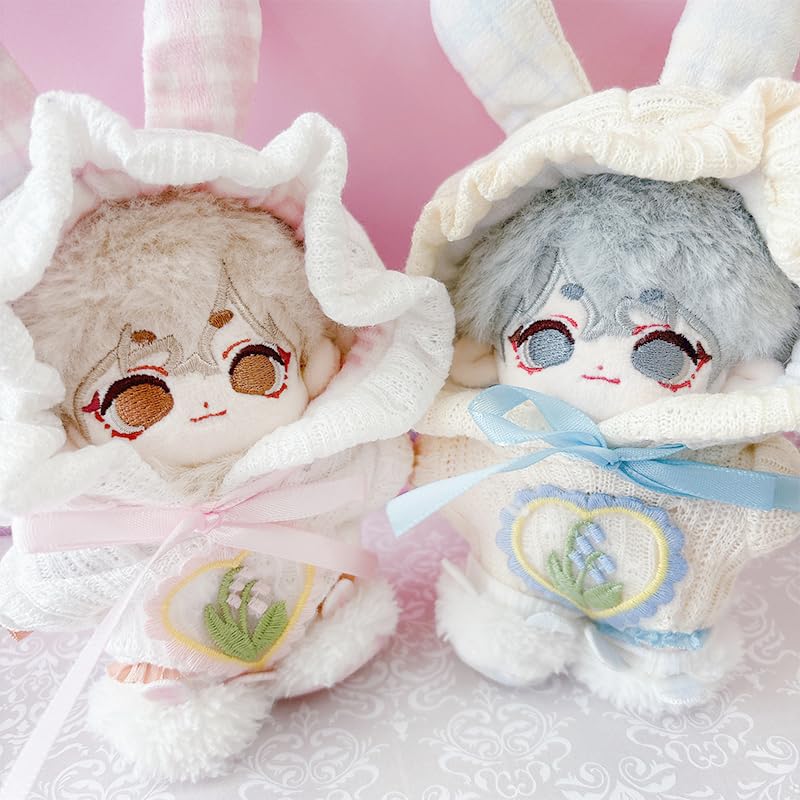 Plush Clothes, Bunny Ears Costume and Bunny Ears Shoes Set for Stuffed Animals, for 10-15cm, Favorite Goods, Light Blue, Blue [used]