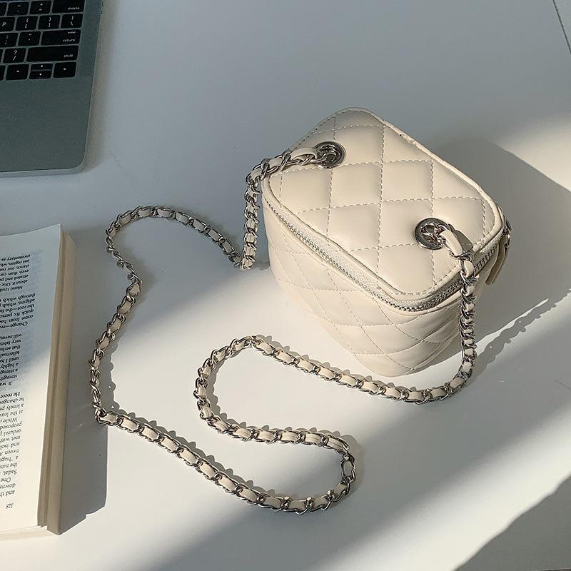 Tasche Damen Nische Ein-Schulter Umhängetasche Rhombus Ketten-Tasche Mund Roter Umschlag Mini Box-Tasche