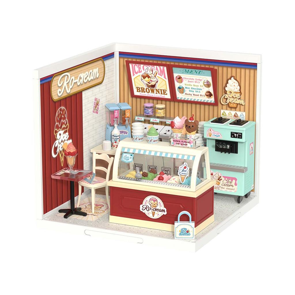 ROBOTIME Rolife 3D-Puzzle Super Creator Geschmackvolles Eis DIY Miniaturhaus (DW018B) | 1:24 Skala