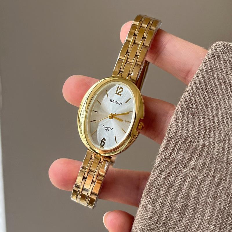 Oval Dial Watches for Women Luxury Gift Quartz Watches Fashion Stainless Steels Strap Wristwatch Dress Clock Relojes Para Mujer
