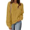Women's Fashion Round Neck Pullover Sweater Casual Versatile Solid Color Knit Top