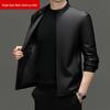 Pierre Cardin Men's Sheepskin Biker Jacket - Plus Velvet, Thick, Autumn/Winter.