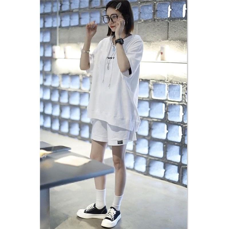 Women's Casual 2-Piece Set Loose Hooded Short Sleeve T-Shirt + Shorts Summer Loungewear Streetwear