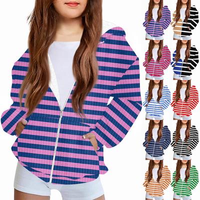 Children Girls And Boys Fashion Jacket Casual Printed Long-sleeved Hooded Cardigan Sweatshirts