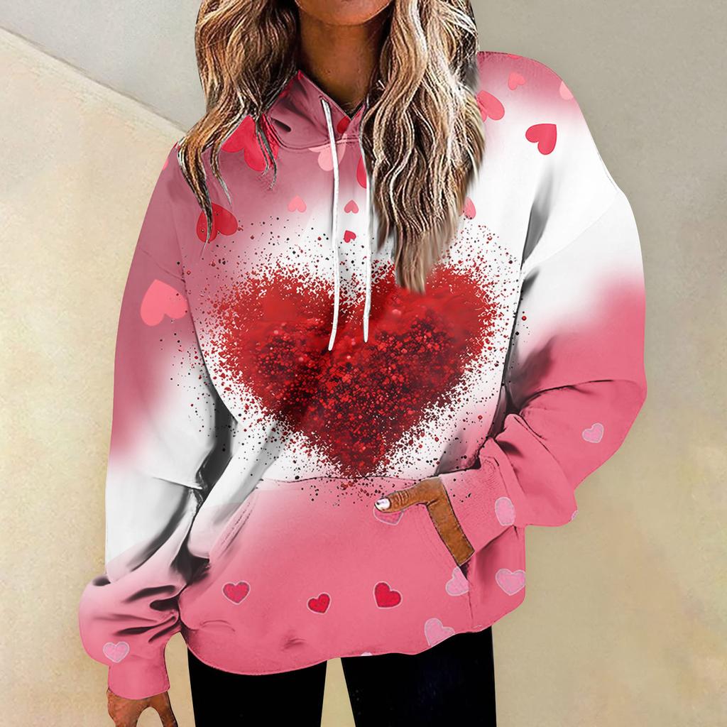 Dámská móda Denní všestranný Ležérní mikiny s výstřihem Grafika Denní Dlouhý rukáv Gradient Patchwork Potištěné Top mikiny