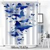 1pc Modern Art Abstract Blue Butterfly Silhouette Digital Print Shower Curtain, Water-Resistant Polyester Fabric, Machine Washab