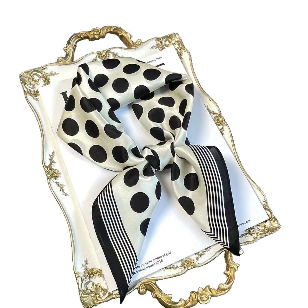 New Silk Small Square Scarf Literary and Retro Printing Versatile Decorative Scarf Spring and Summer Temperament Silk Scarf