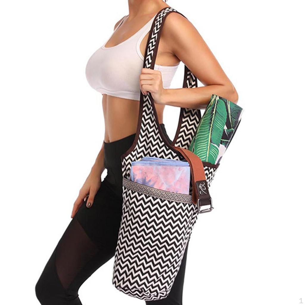 Yoga Strap Set, Heavy Duty Shoulder/- Mat Carry Bag with Large Size Outside and Zipper