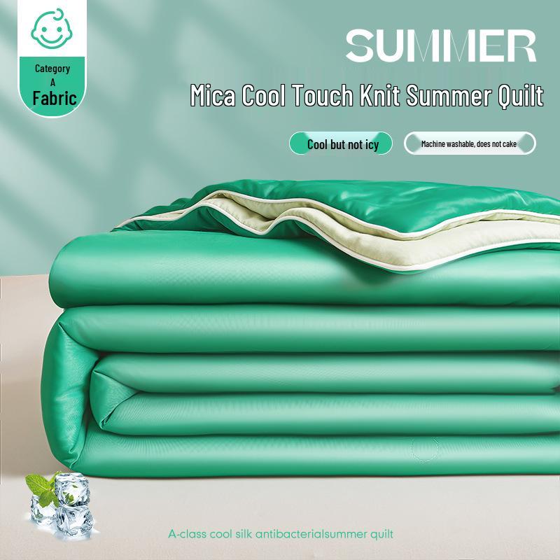 Class A Mica Silk Cooling Quilt with Spandex Cotton, Double-Sided, Washable for Summer Use