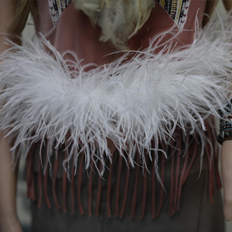 5 Layers Ostrich Top Encryption Thickened Feather Fleece Strip Catwalk Show Costume Decorative Ostrich Feather Strip