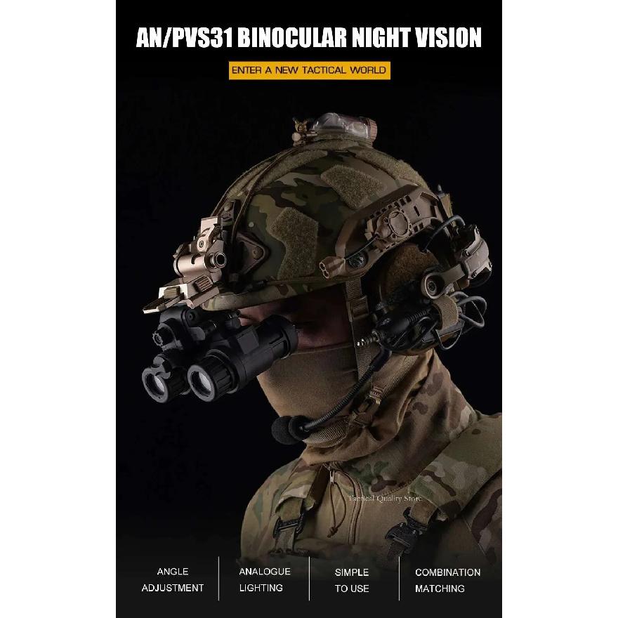 Ingen funktion AN/PVS31 Dubbeltubkikare Nattseende Glasögon Dummyrekvisita Airsofthjälmtillbehör Modell För Jakt Cosplay