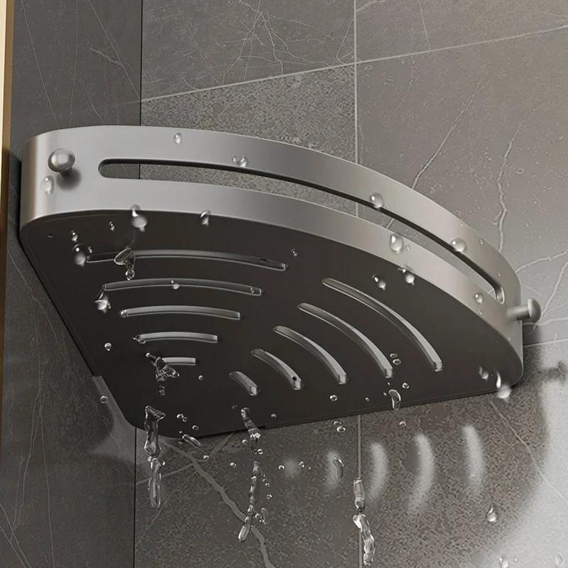 Three Layers Bathroom Nail-free Shelf Shower Corner Shelf Plastics Shampoo Shelf Shower Supply Storage Bathroom Accessories