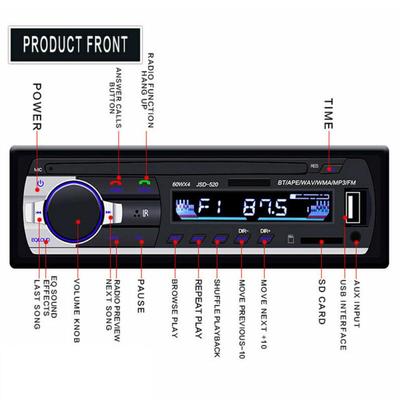 Car Mp3 Player Mmulti-media Radio Audio Kit Bluetooth Stereo MP3 Player Hands-free Calls Car Audio Receiver Interior Accessories