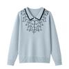 Jersey de punto bordado floral elegante para mujer