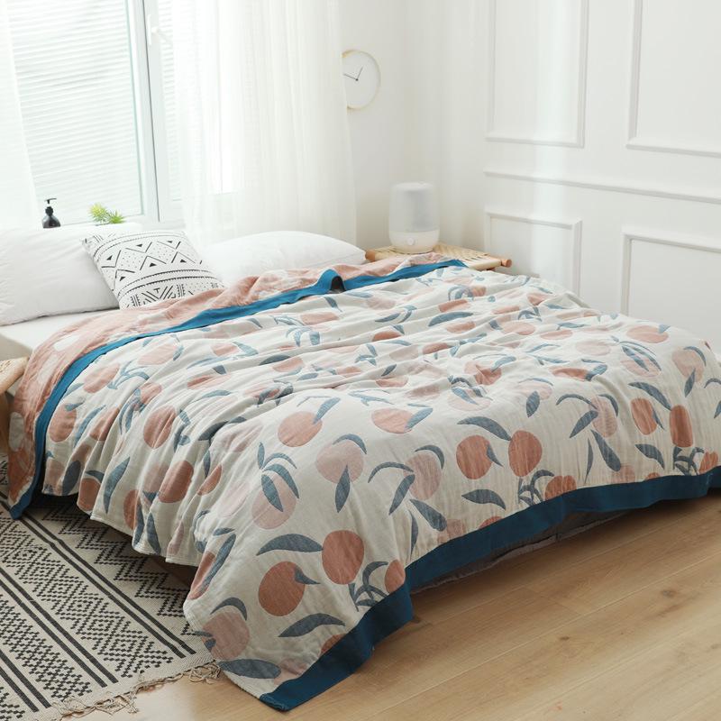 Five-Layer Pure Cotton Gauze Towel Blanket - Lightweight Summer Cover for Adults