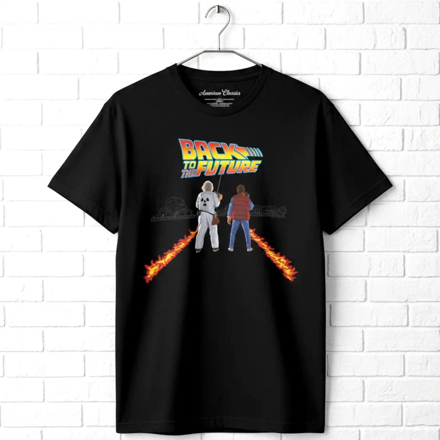 Back to The Future Fire Streaks Men s T Shirt S