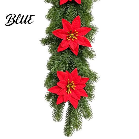 Winter Seasonal Wall Mantel Ornament Artificial Door Christmas Vine Hanging European Wreath Garland with Plastic