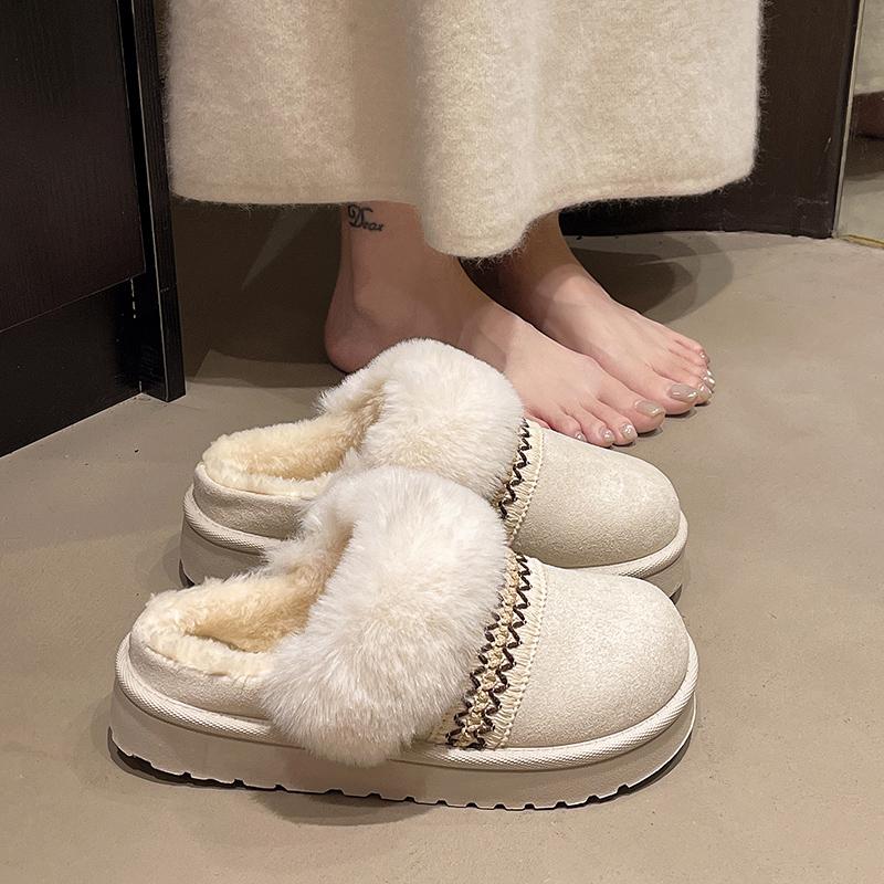 Fashion Baotou Cotton Mopping Winter New Round Head Deep Mouth Soft Bottom Anti-slip Wear-resistant Flat Bottom Half Mopping
