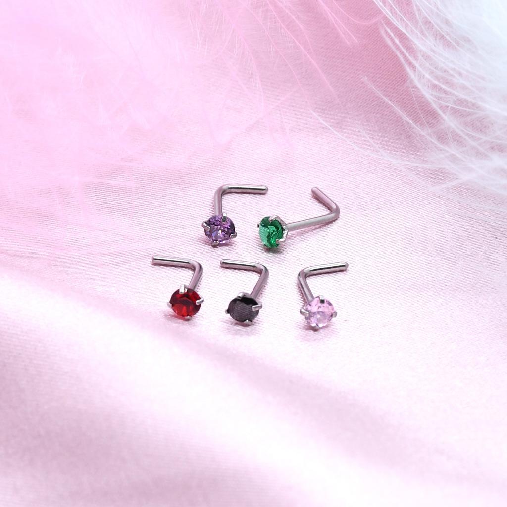 Straight Nose Stud L Nose Stud 5-character Nose Stud European and American Puncture Jewelry, Nose Ring