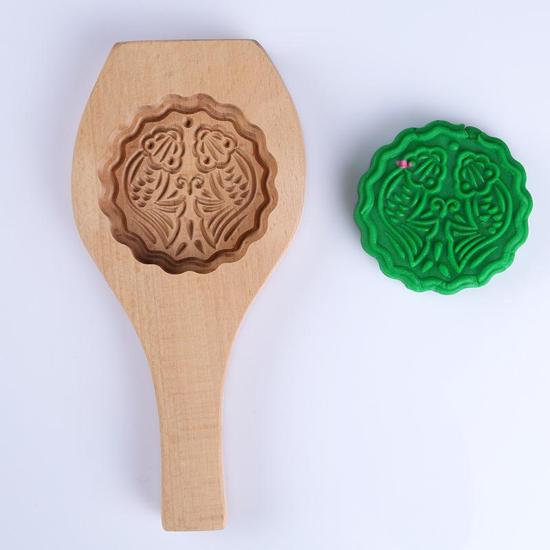 Jin Qiaokai Mid-Autumn Wooden Mooncake Pastry Mold