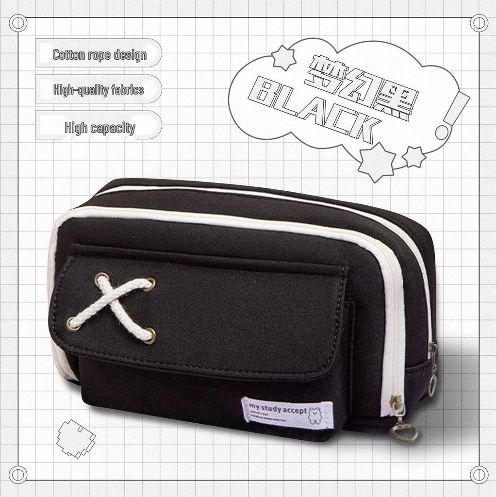 Pencil Case for Girls - Stylish, Soft, Large Capacity, Dirt-Resistant, Multifunctional Oxford Stationery Bag