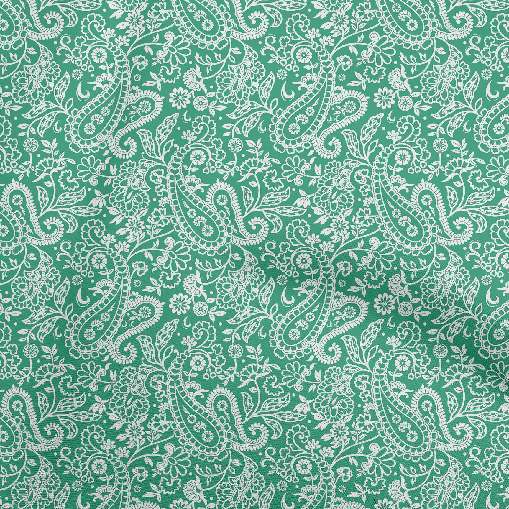 

OneOone Cotton Flex Blue Тканина Пейслі для пошиття тканини для рукоділля з принтом у дворі 40 дюймів 42 Inch Wide - Viscose Chiffon кольору морської хвилі