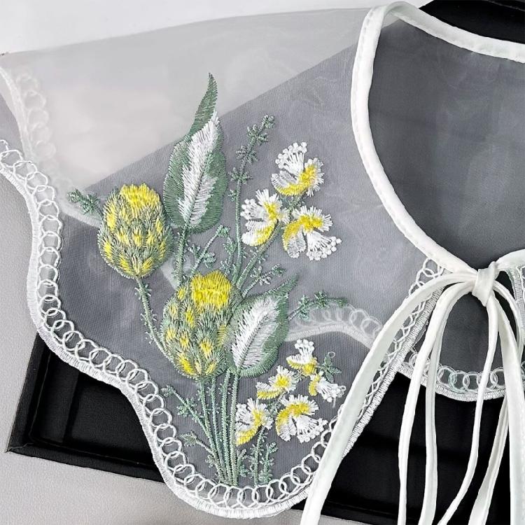 Embroidered Flower Blouse Collar Faux Collar Shirt False Collar Dress Decorative Collar Shawl Wrap Women Clothing Decors