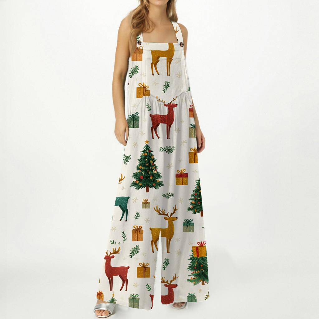 Dame Jumpsuit Trykket Casual Løs Jumpsuit