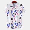 Summer Rainbow Men's Vacation Lapel Kamisa Oversized Hawaiian Shirt 3D Printed Fashion Men's and Women's Beach Short