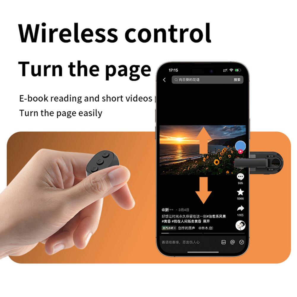 Wireless Remote Tablets Page Lightweight Multifunction Page Turner Clicker Camera Remote Clicker for E-book Clicker Accessory