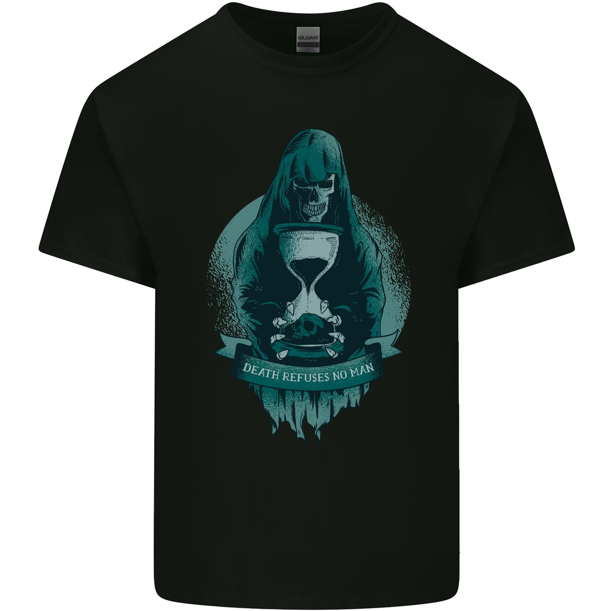 Death Refuses No Unisex Grim Reaper Skull Unisexs Light Cotton TShirt S