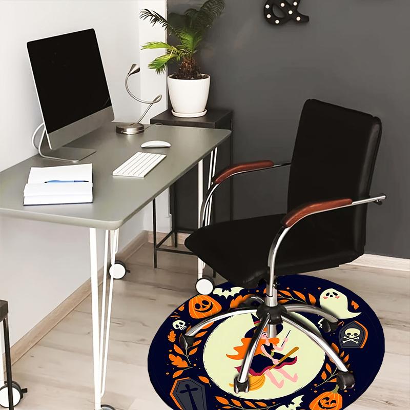 1pc Office Carpet Chair Mats Halloween Witch Broomstick Decorations Perfect for Decorating Office Chairs, Living Rooms, Or Bedrooms.YDT011 80cm by 80cm
