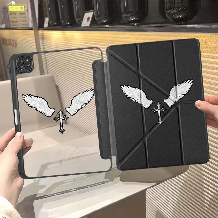 Angel Cross Art Holder Cover Tablet Case For iPad Pro 11th 10th 9th 8th 7th 12.9inch Mini 6 7 Air 4 5 M3 M2 1 2 M4 11inch Pro