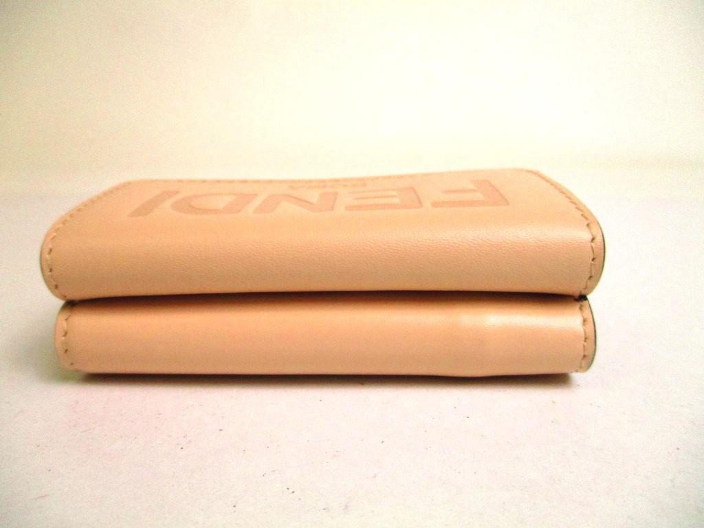 Authentic FENDI ROMA Light Pink Leather Trifold Wallet Compact Wallet #a138  Refurbished