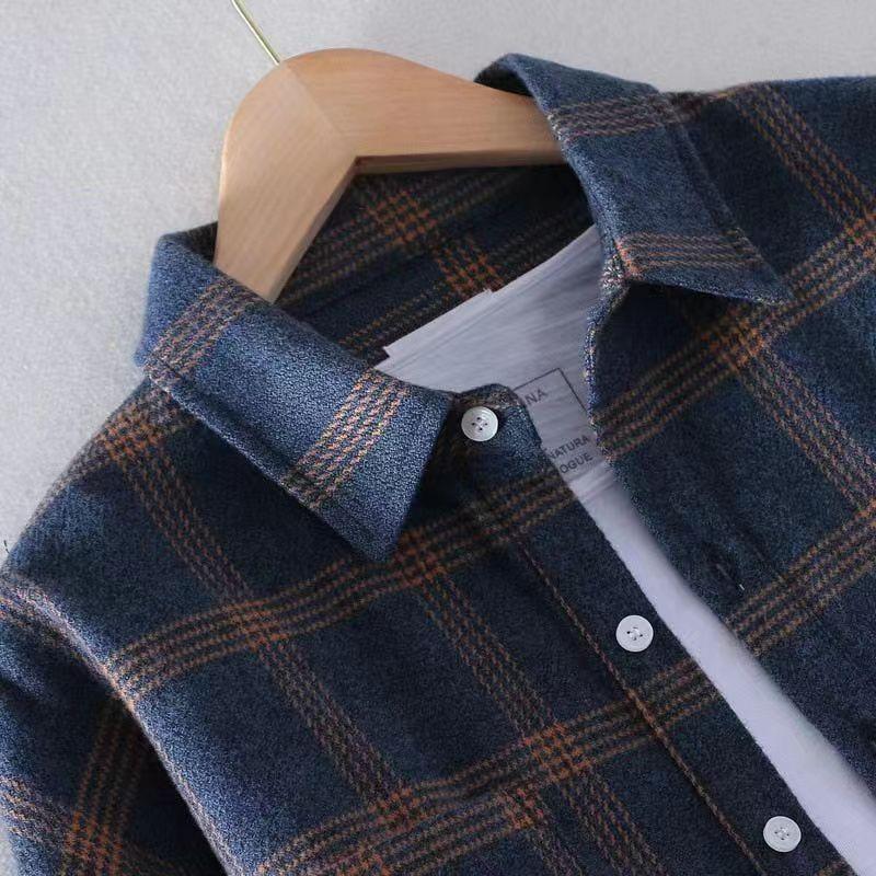 Heren Ruitjes Shirt Trend Mode Casual Lange Mouwen Shirt Jas