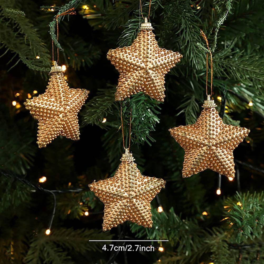 5 st 3/6 st Julmålad Tallkotte Målad Plasttallkotte Hängande Hänge Hängande Stjärna Julgransdekoration