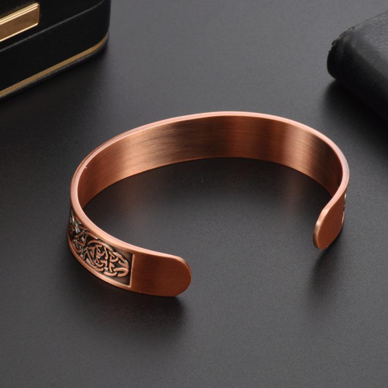 Vintage Red Copper Magnetic Therapy Bracelet for Men - European and American Style